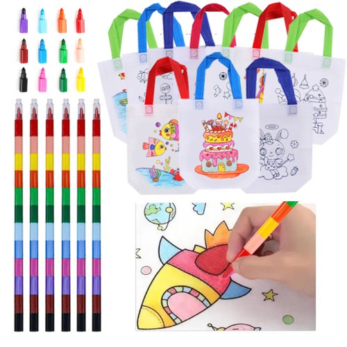 Afbeelding van Creatieve Kinder Graffiti Zakken met Kleurpotloden – DIY Schilderen en Tekenen voor Kinderen, Educatief Speelgoed voor Kleur- en Cognitieve Ontwikkeling