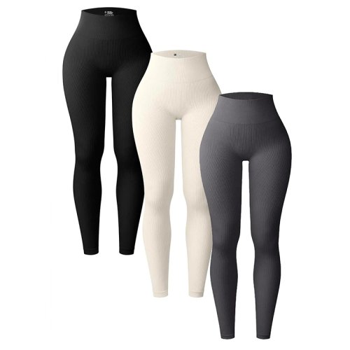 Imagen de Pantalones de Yoga Sin Costuras para Mujer, Mallas Deportivas de Cintura Alta con Efecto Levantamiento de Cadera, Ideales para Entrenamiento, Correr y Actividades Fitness
