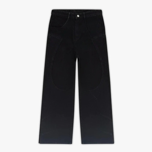 Bild von Y2K Gothic Jeans mit Fransen – Slim Fit, Vintage Waschung