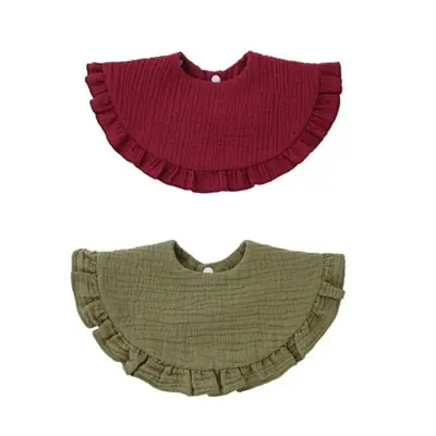 Image de Bavoirs Bébé Coton Doux & Dentelle - 2 Pièces