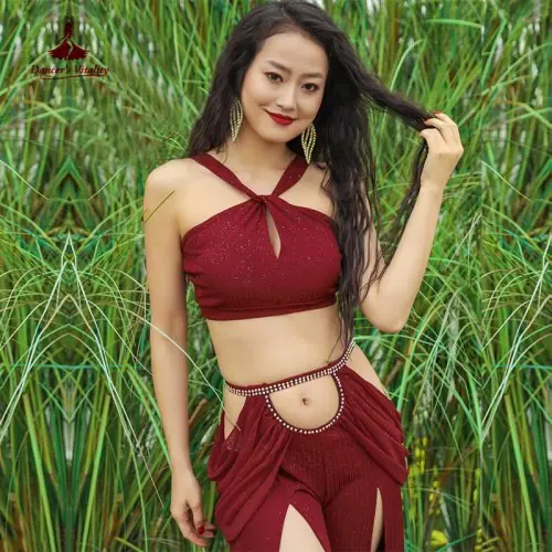 Image de Ensemble Danse du Ventre Femme - Jupe Longue Fendue & Haut Sexy