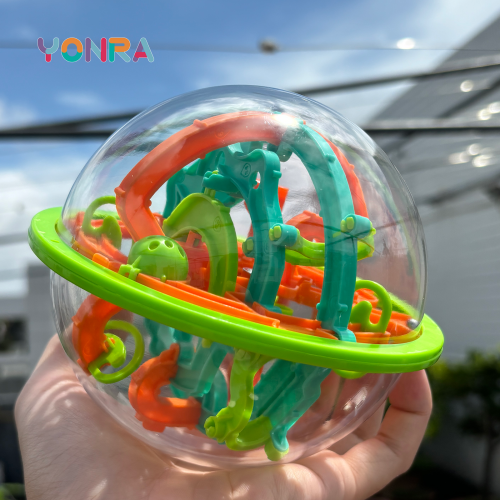 Imagen de Bola de rompecabezas 3D, juego mental, juguetes para niños, bola de acero, pista, laberinto, juego de laberinto 3D con 100 obstáculos, regalos de cumpleaños para niños y niñas
