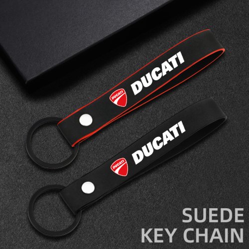 Zdjęcie Zamszowy brelok do kluczy Ducati – elegancka ochrona dla Twojego motocykla