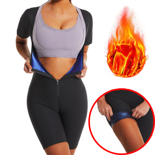 Image of Natural Cotton-Blend Women's High Compression Bodysuit for Full-Body Shaping, Sweat-Inducing Fitness & Tummy Slimming