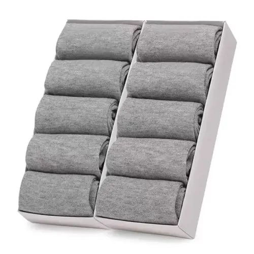 Image de Chaussettes Hommes Coton Uni - 10 Paires Confortables & Antibactériennes