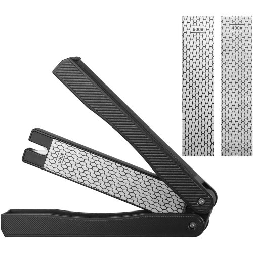 Bild von 1pc Tragbare Handheld Doppelseitige Spitzer 400/600 Grit Faltbare Diamant Messer Schärfen Stein für Küche
