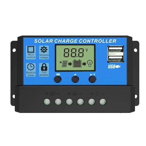 Afbeelding van Solar-laadregelaar 10A tot 100A LCD-scherm Dubbele USB automatische regelaar voor het opladen van zonnepaneelbatterijsystemen
