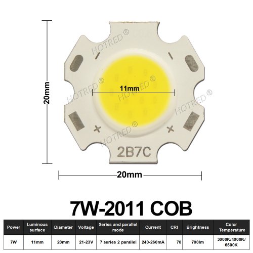 7W 20-11mm COB