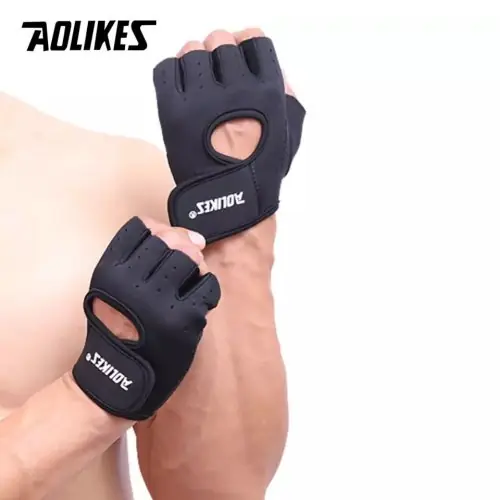 Image de Gants d'entraînement sans doigts respirants pour fitness et haltérophilie