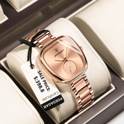 Imagen de Reloj de Lujo para Mujer con Correa de Acero Inoxidable, Resistente al Agua y Movimiento de Cuarzo - Diseño Elegante y Moderno