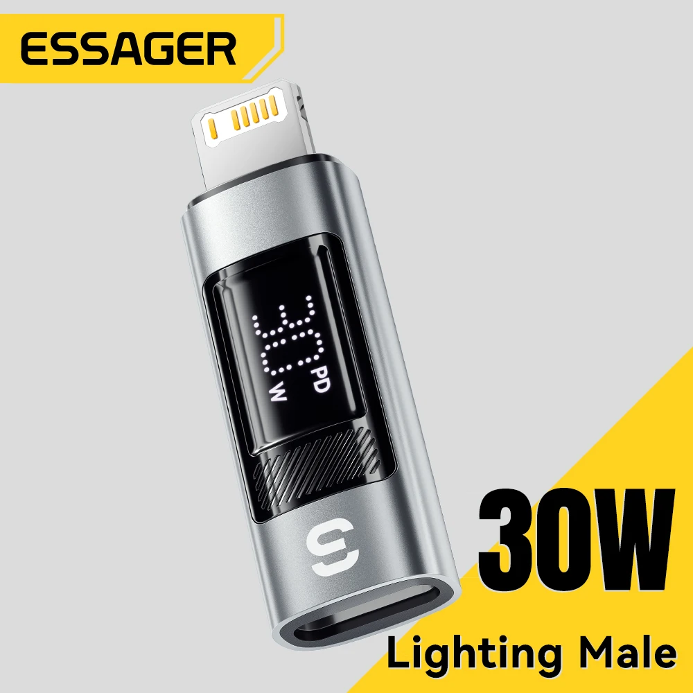 Image of Essager Type C to Lighting OTG Adapter Digital Display Fast Charging Type-C Female To Lightning Male Connector For iPhone 15 14