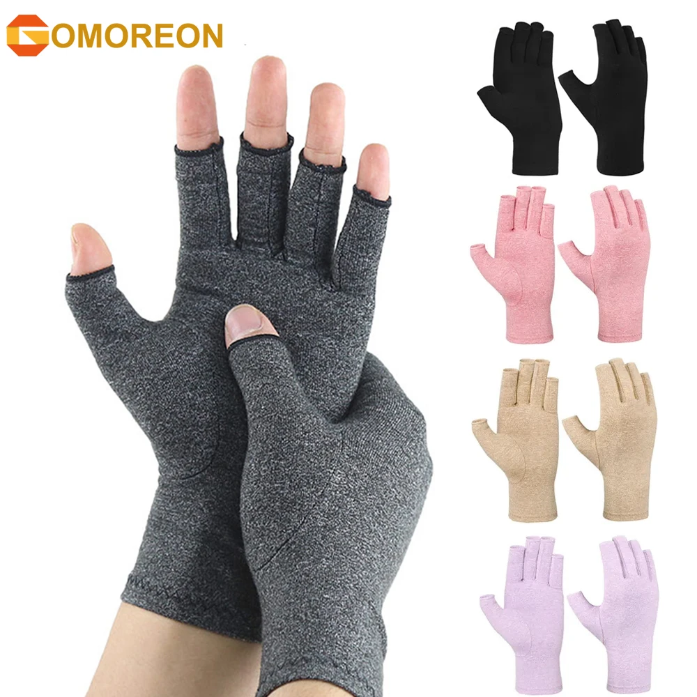 Afbeelding van Natuurlijke Compressiehandschoenen voor Artritis, Carpaal Tunnel en Tendinitis - Vingerloos Design met Duimsteun voor Dames en Heren