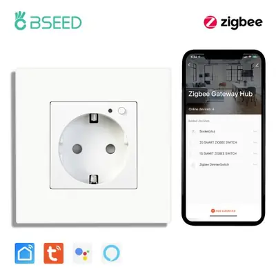 Image de Prise Murale Intelligente Zigbee avec Suivi Énergétique