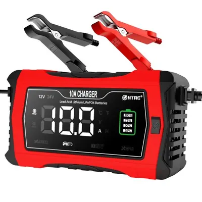 Image de Chargeur de Batterie 12V/24V LCD - 10A à 35A - Pour Lithium, Plomb, LiFePO4, AGM