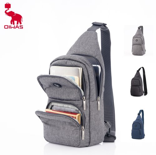 Image of Men's Waterproof Chest Bag with Adjustable Sling Strap for 9.7-Inch iPad – Durable Outdoor Sport Crossbody Bag for Travel and Adventure