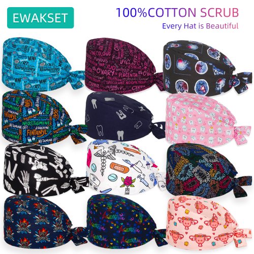 Afbeelding van Natuurlijke Katoenen Chirurgische Hoed voor Medisch Personeel – Geschikt voor Tandartsen, Orthopedisten, Gynaecologen, Anesthesiologen en Verpleegkundigen – Unisex Scrub Cap