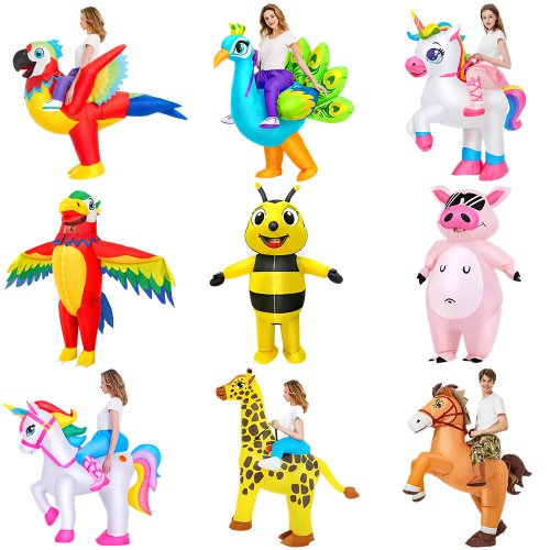 Zdjęcie Nowy Nadmuchiwany Kostium Zwierzęcia Kosmity Anime Przebranie Maskotka Purim Halloween Boże Narodzenie Impreza Cosplay Kostiumy dla Dzieci Dorosłych