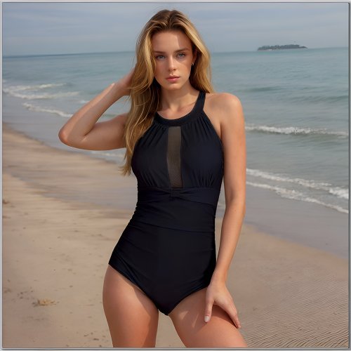 Imagen de Traje de baño sexy de una pieza con estampado floral para mujer, talla grande, con realce y cierre frontal, ideal para playa y piscina