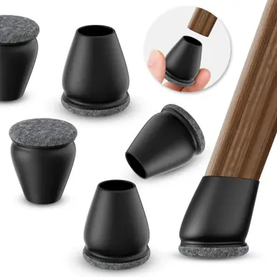 Protection de pieds de chaise en silicone avec feutre épais
