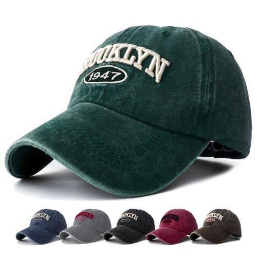 Imagen de 2025 Gorra Snapback con bordado de Brooklyn de alta calidad para Hombre, Gorras de béisbol lavadas en negro y verde Vintage para Mujer, Gorras para Hombre