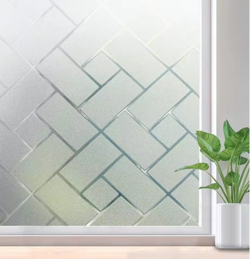 Immagine di Pellicola Adesiva per Finestre con Effetto Vetro Smerigliato - Pellicola Elettrostatica per Privacy e Decorazione Interni