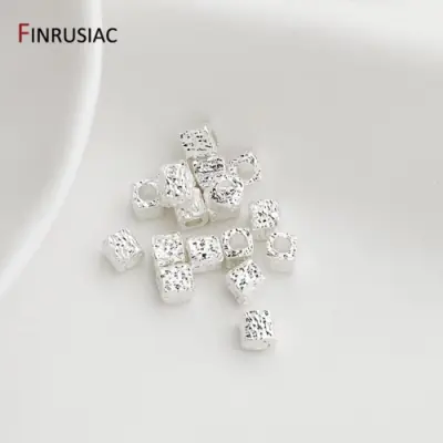 Image de Perles Carrées Texturées Or 14K - Bijoux DIY