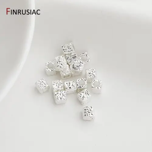 Image de Perles Carrées Texturées Or 14K - Bijoux DIY