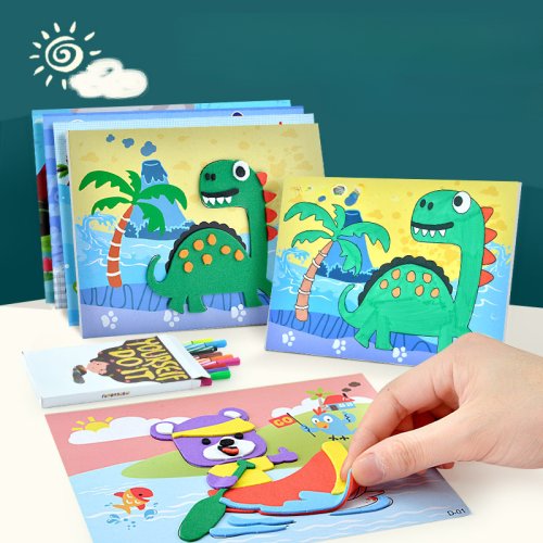 Immagine di Kit Creativo 3D in Schiuma EVA con 10 Pezzi Adesivi – Puzzle Fai da Te a Tema Animali Cartoni Animati per Bambini, Gioco Educativo e Artigianale per lo Sviluppo Motorio e Creativo