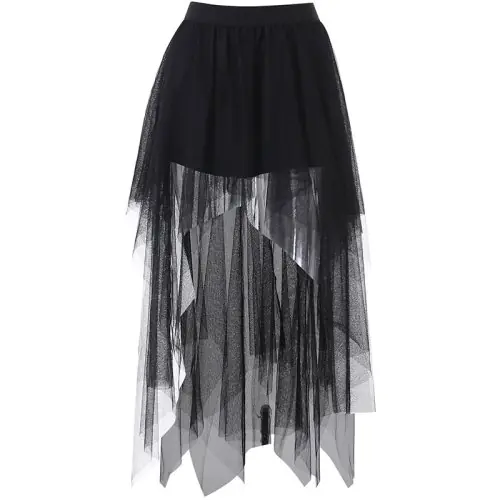 Image de Jupe Irregular High-Waisted Mesh - Style Gothique Été