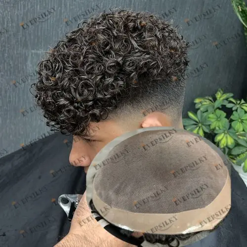 Image de Toupet Homme Bouclé 18mm - Cheveux Remy Naturels