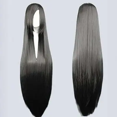 Image de Perruque Blanche Longue 100 cm - Cheveux Raides Synthétiques