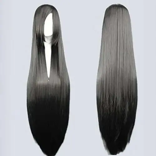 Image de Perruque Blanche Longue 100 cm - Cheveux Raides Synthétiques