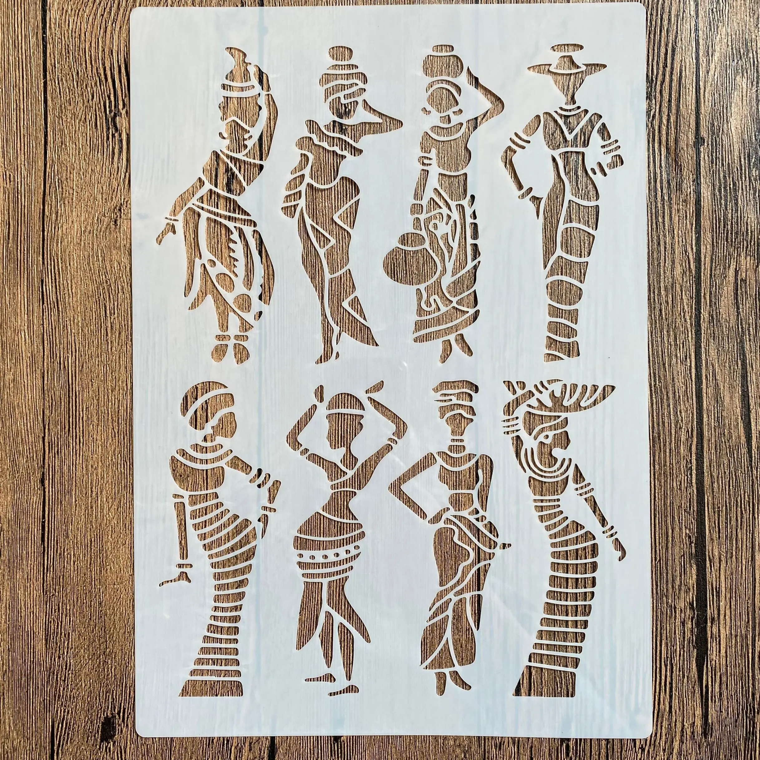 Image of 29-Piece 21cm DIY Stencil Set for Wall Art, Scrapbooking, Coloring, Embossing, Card Making, and Decorative Paper Crafting – Perfect for Creative Projects
