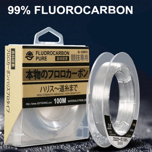 Image of Premium 99% Fluorocarbon Fishing Line 100m – Japanese-Imported High-Strength Carbon Fiber Monofilament Sinking Line for Sea Fishing and Saltwater Angling