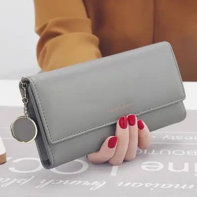 Image de Portefeuille Femme en Cuir PU Long & Multifonctionnel
