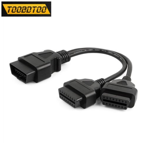 Immagine di Cavo di Prolunga OBD2 Splitter da 30 cm Maschio a Doppia Femmina Y, Adattatore per Cavo Diagnostico J1962 con Connettore 16 Pin, Ideale per Lettura Codici di Guasto e Manutenzione Auto