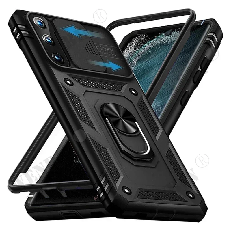 Custodia Protettiva per Samsung Galaxy S26 Ultra, S25, S24, S23 Plus, S25 FE, A57, A56, A37, A36, A17, A16 5G con Supporto Girevole da 360° e Protezione per la Fotocamera