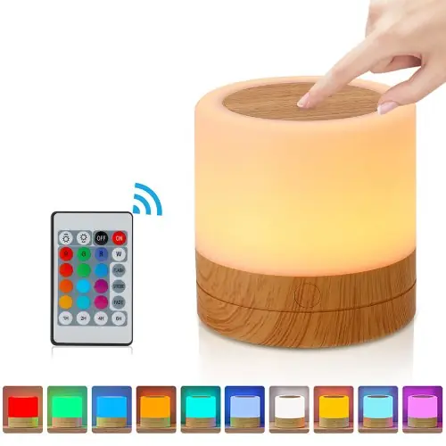 Image de Lampe de Nuit RGB avec Télécommande - Ambiance Colorée