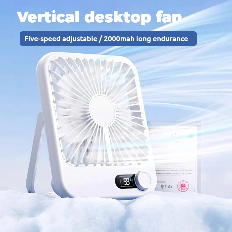 Afbeelding van Ultradunne Draagbare Tafelventilator met USB Opladen – Superstille, Opvouwbaar en Met Lange Levensduur voor Thuis en Reizen