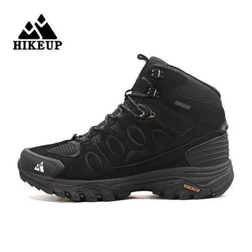 Immagine di HIKEUP Scarponi da trekking alti da uomo Scarpe da esterno invernali Stringate antiscivolo Sport Cas...
