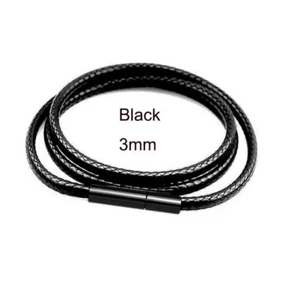 Image de Collier en Cuir Noir Tressé - Style Bohème pour Hommes & Femmes