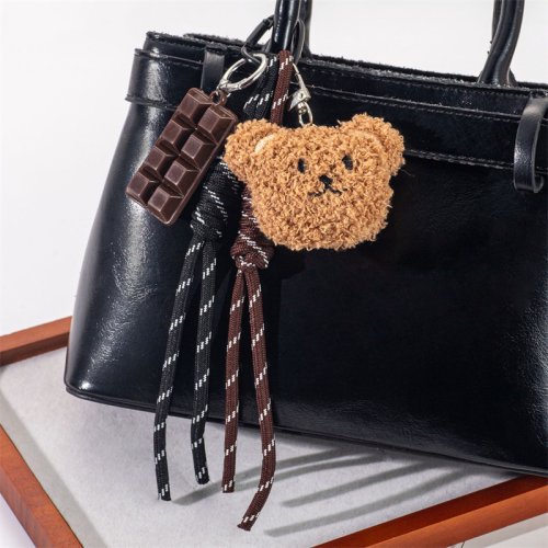 Immagine di Ciondolo per Borsa Y2K in Corda Intrecciata con Orso di Peluche Carino – Accessorio Fashion per Donne e Ragazze