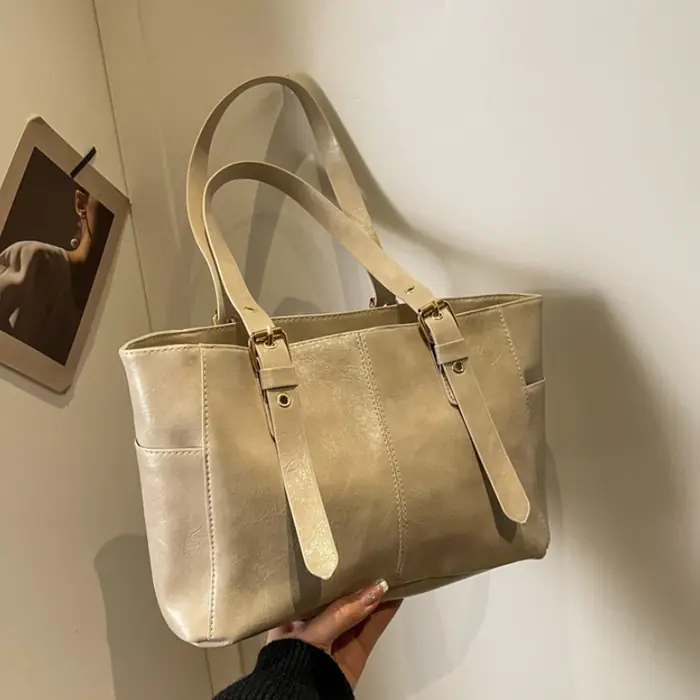 Image de Sac à Main Femme Rétro en Cuir PU - Grande Capacité