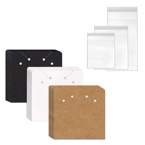 Afbeelding van Kraft Displaykaarten voor Sieraden – 50 Stuks in 33 Soorten