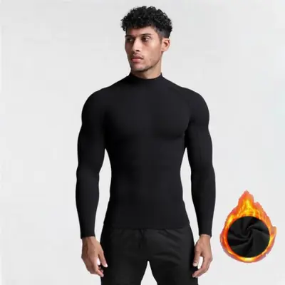 Image de T-Shirt de Gym à Manches Longues Homme - Compression Polaire