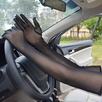 Image de Gants Dentelle Transparente Longs pour Danse du Poteau