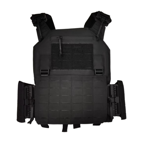 Image de Gilet Tactique Porte-Plaque Réglable - Noir Vert Camouflage