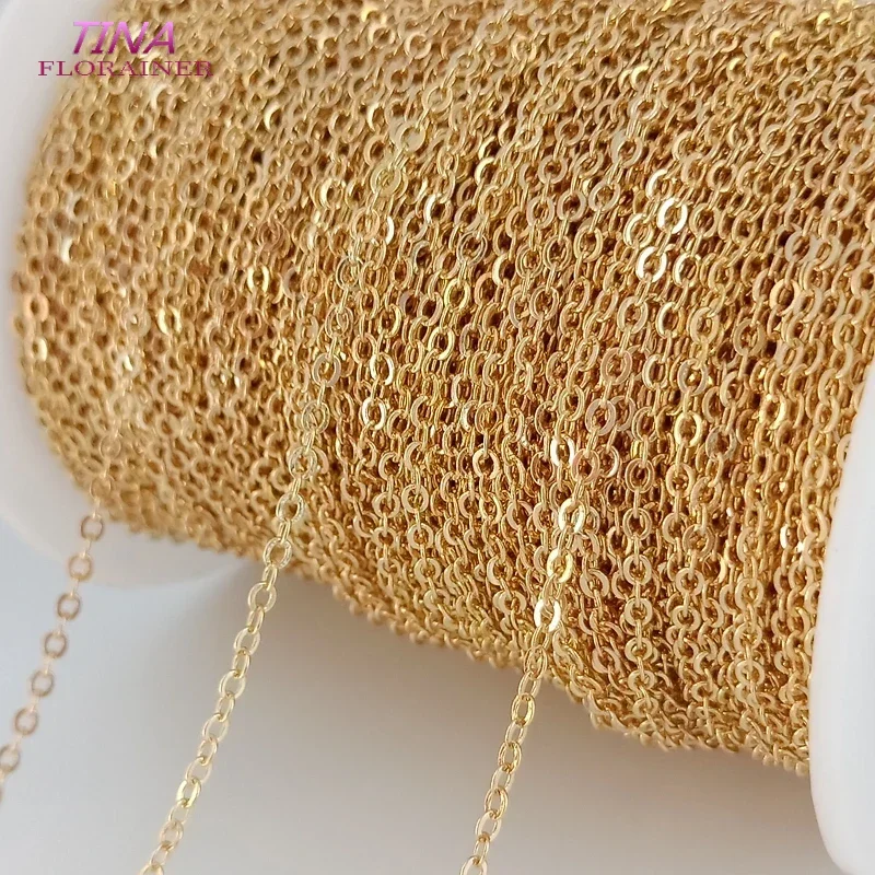 Bild von Elegante 14 Karat Vergoldete Flache O-Kette – Perfekt für DIY-Schmuck