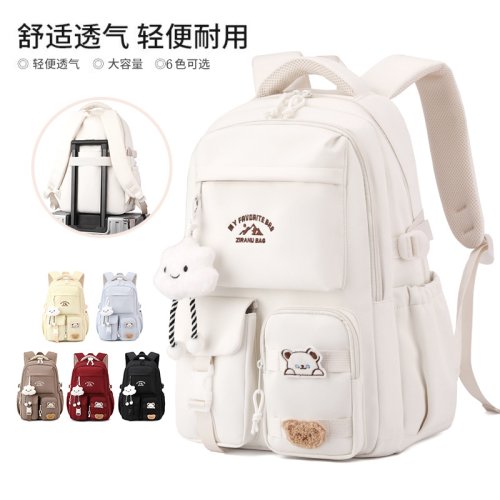 Immagine di Zaino Giornaliero in Stile Coreano per Donna, Zaino da Viaggio Impermeabile in Nylon, Zaino Scolastico Moderno per Ragazze e Adolescenti