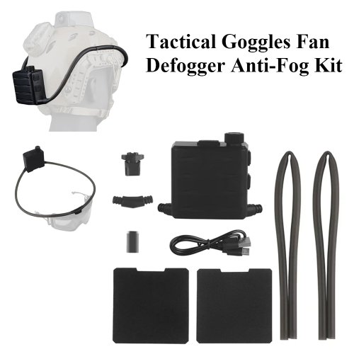 Imagen de Nuevas gafas tácticas, desempañador de ventilador, Kit antiniebla, gafas, desempañador de aire para tiro Airsoft, Motocross, esquí, montañismo, Visi transparente